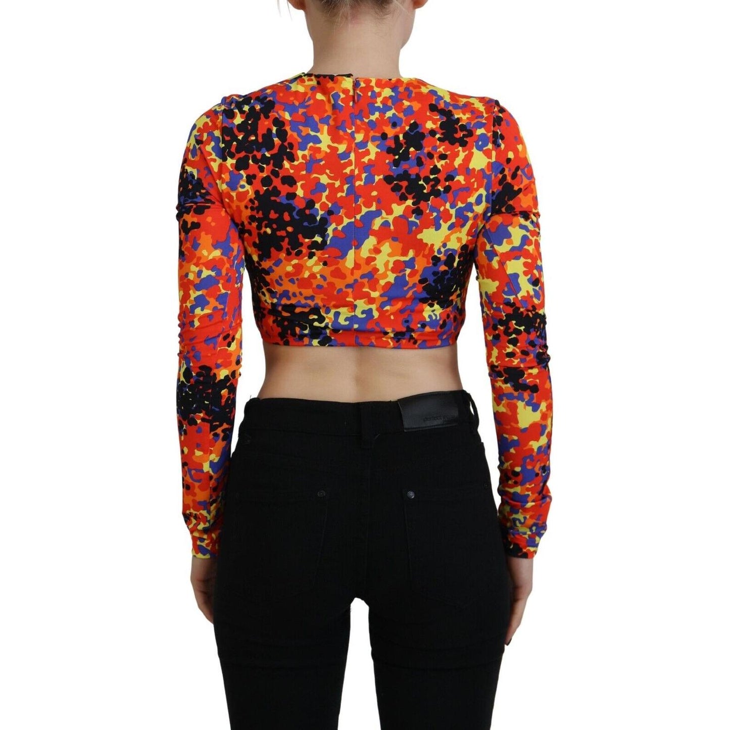 Dsquared² Multicolor Cami Long Sleeves Cropped Blouse Top Dsquared²