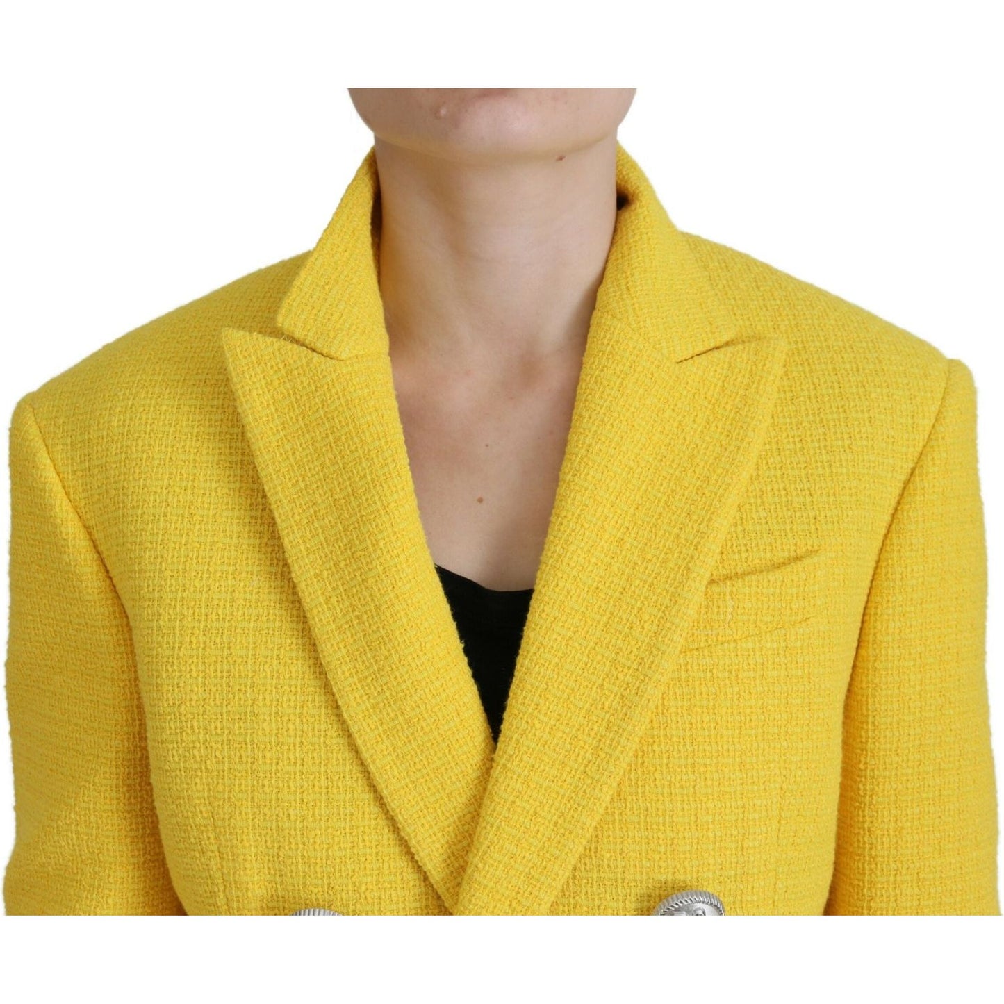 Dsquared² Yellow Peak Double Breasted Suit Blazer Short Set Dsquared²