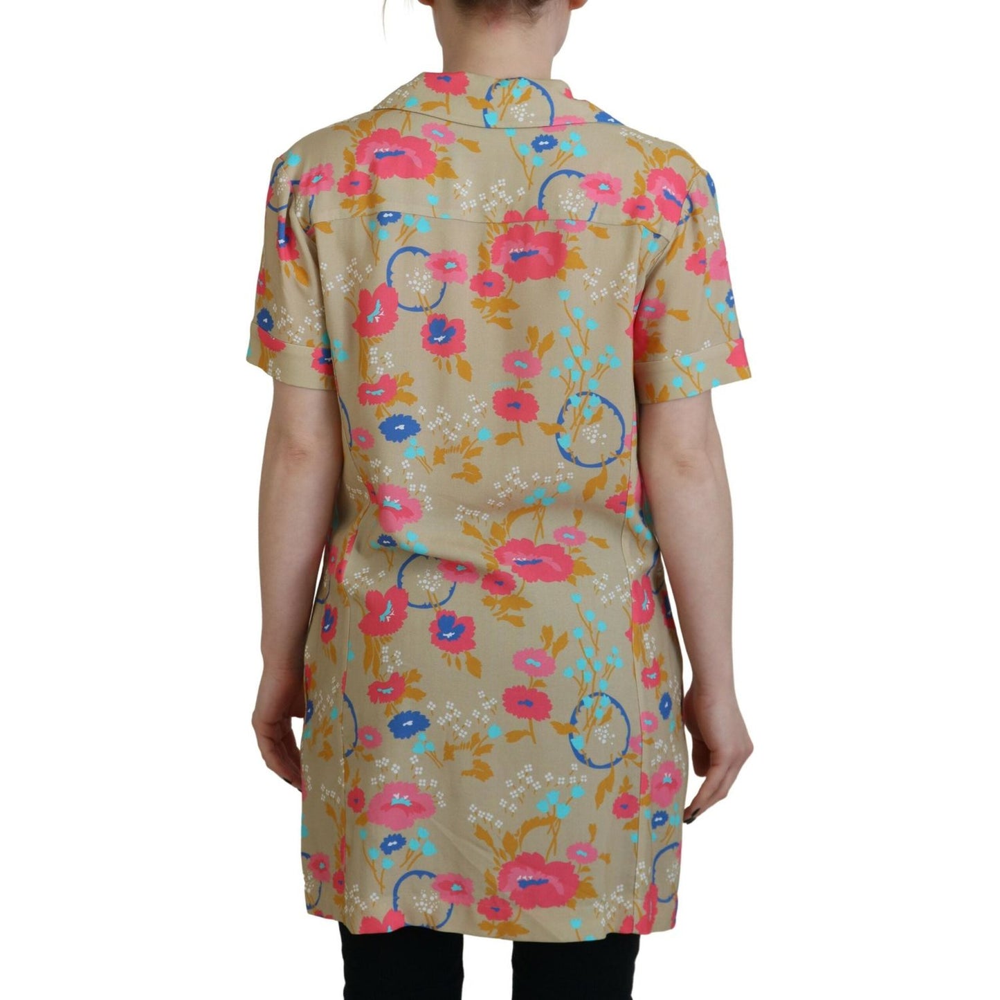 Dsquared² Multicolor Printed Collared Button Front Long Blouse Top Dsquared²