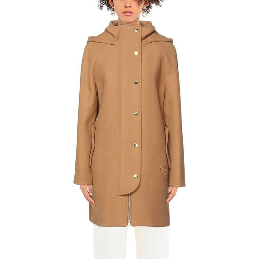 Love Moschino Brown Wool Women Coat Love Moschino