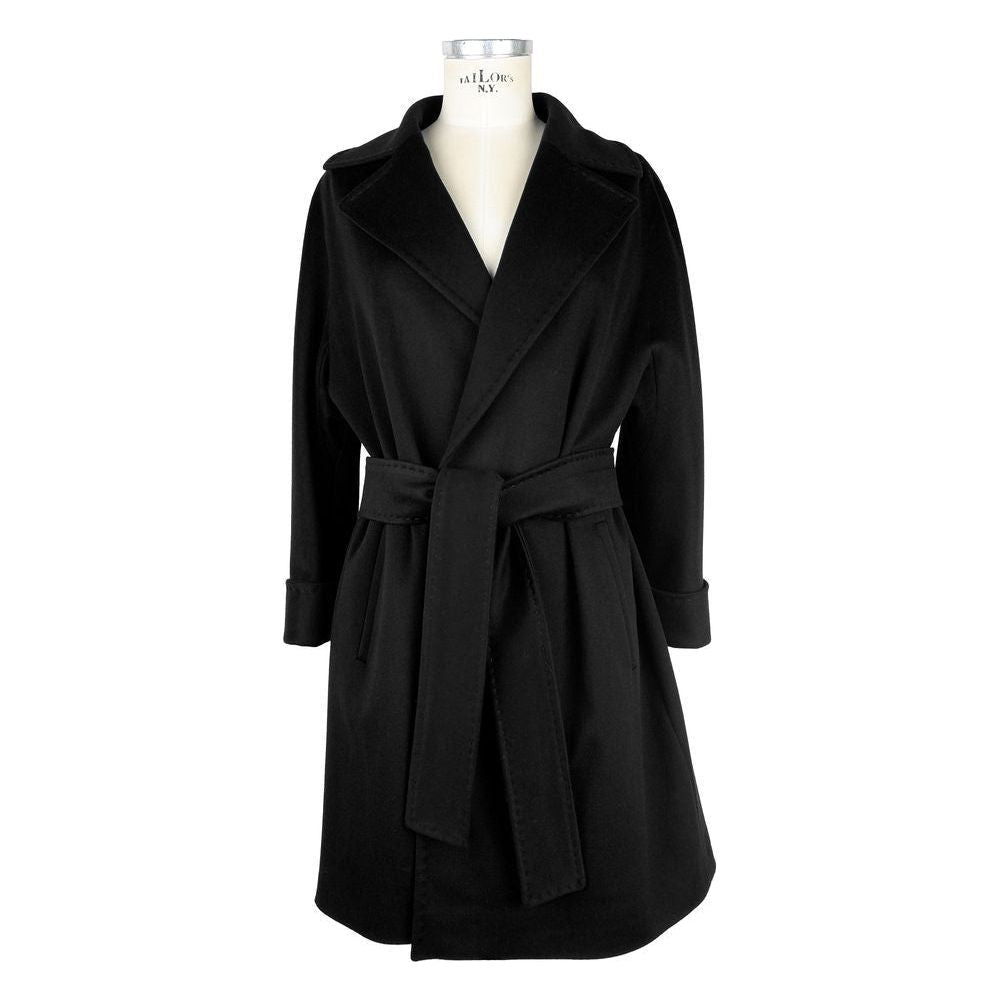 Made in Italy Black Wool Women Coat WOMAN COATS & JACKETS Made in Italy