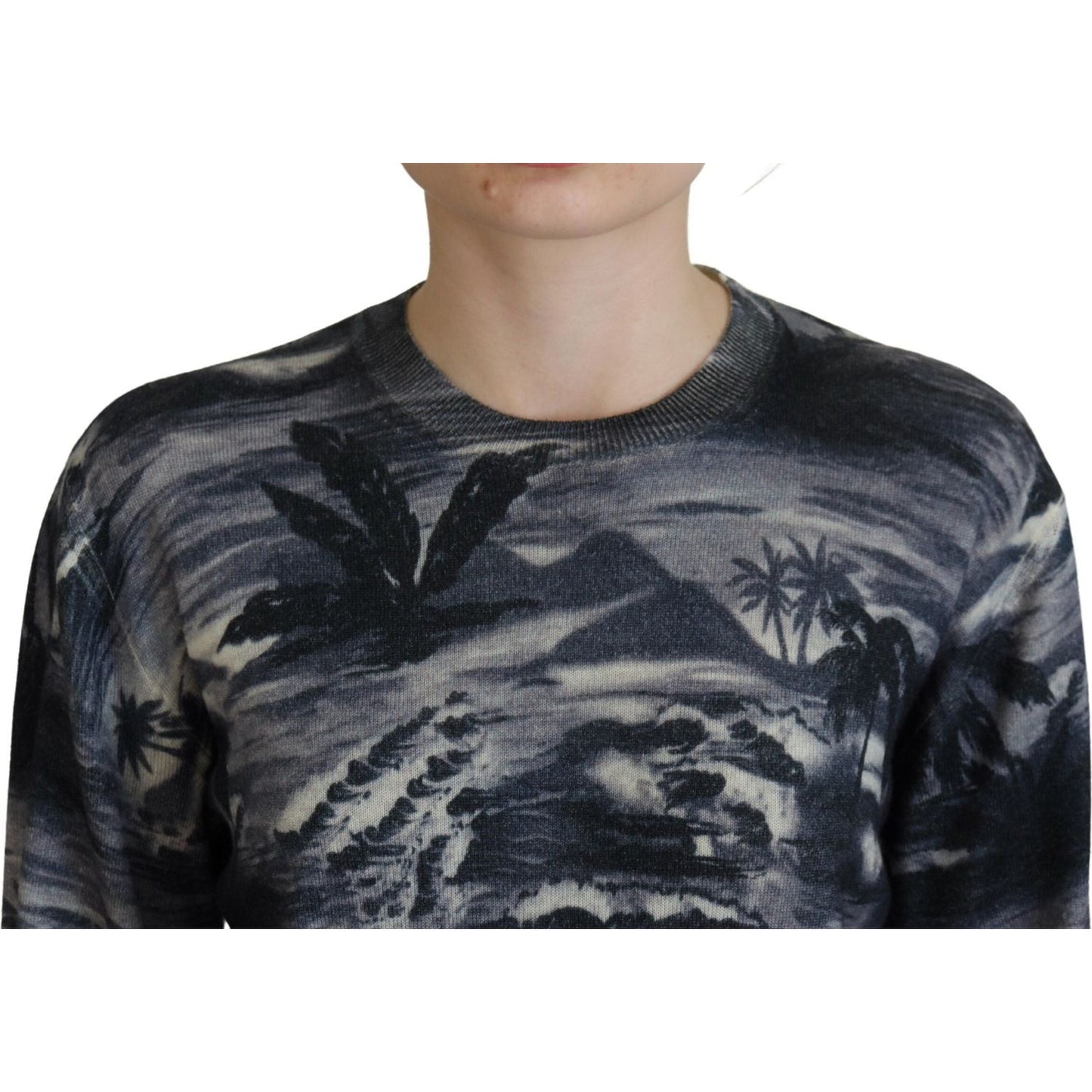 Dsquared² Black Long Sleeve Thunder Sky Print Casual Sweater Dsquared²