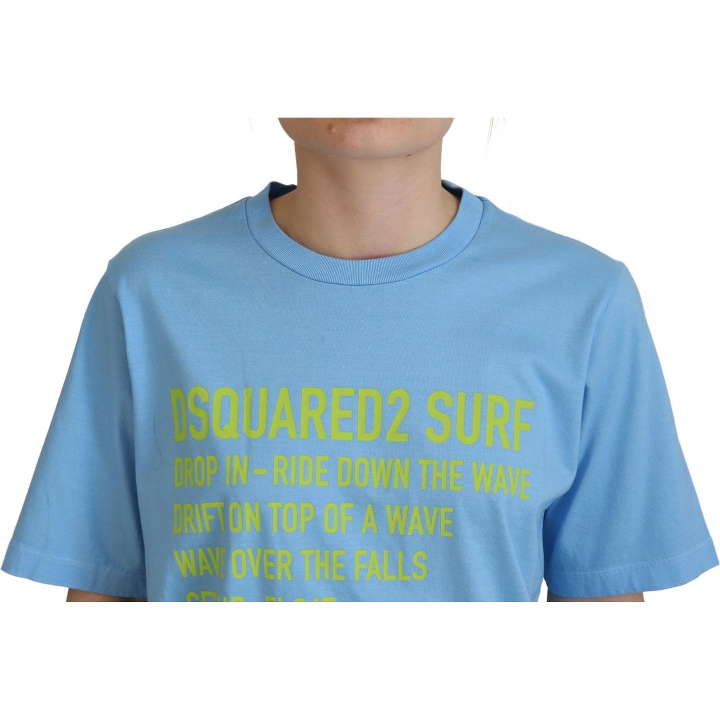 Dsquared² Blue Logo Print Cotton Crewneck Short Sleeve T-shirt Dsquared²