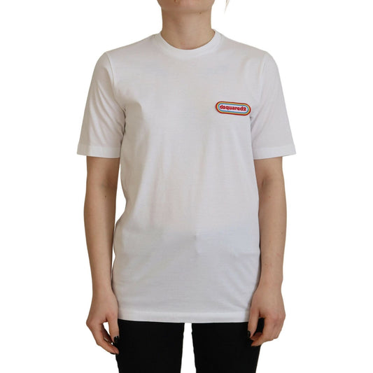 Dsquared² White Logo Patch Crewneck Short Sleeve Tee T-shirt Dsquared²