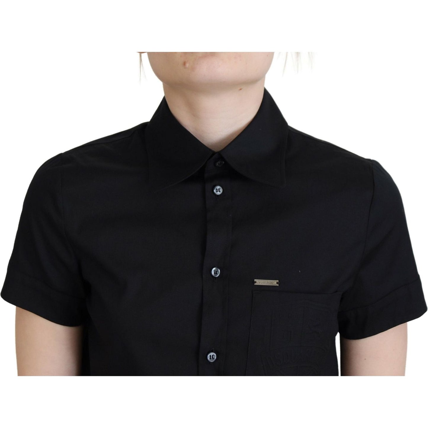 Dsquared² Black Collared Button Down Short Sleeves Polo Top Dsquared²