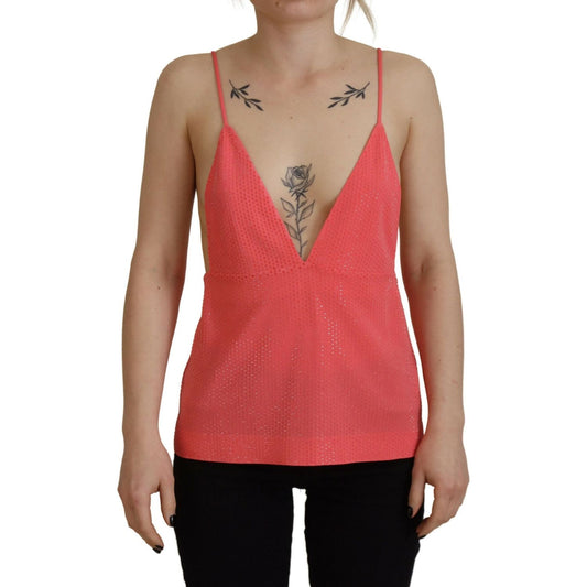 Dsquared² Pink Sleeveless Spaghetti Strap Cami V-neck Top Dsquared²