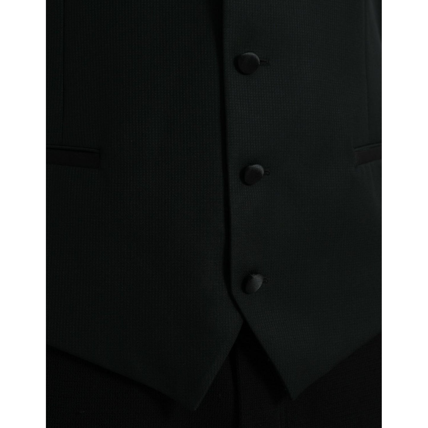 Dolce & Gabbana Black Wool Waistcoat Dress Formal Vest Dolce & Gabbana