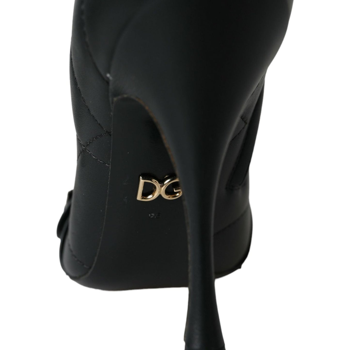 Dolce & Gabbana Black Devotion Quilted Buckled Boots Shoes Dolce & Gabbana