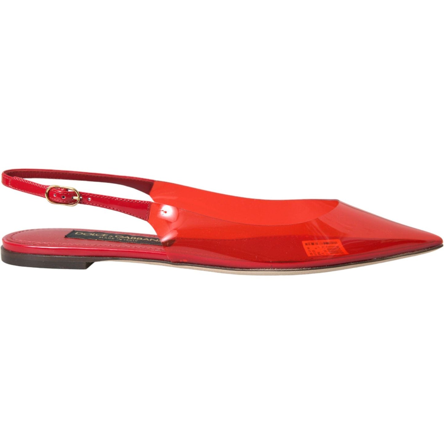 Dolce & Gabbana Red PVC Slingback Clear Flats Sandals Shoes Dolce & Gabbana