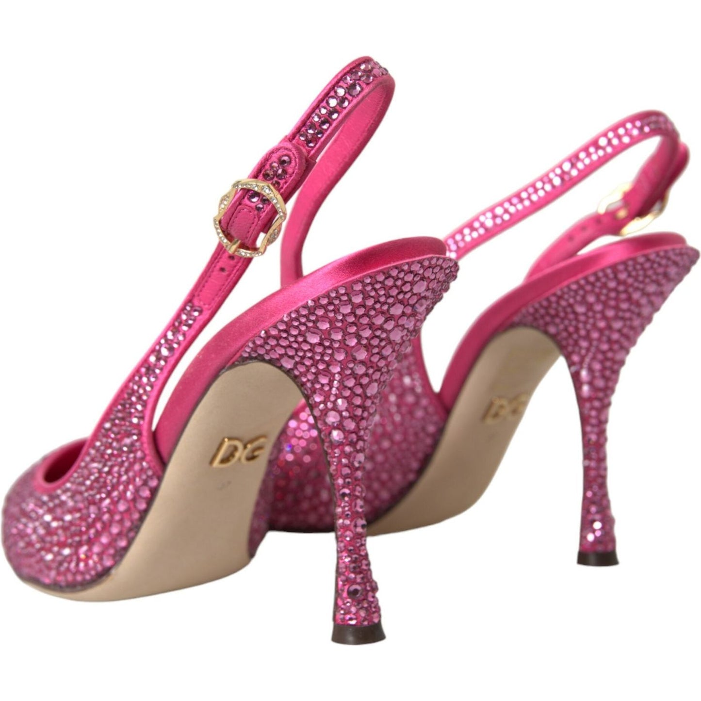 Dolce & Gabbana Pink Slingbacks Crystal Pumps Shoes Dolce & Gabbana