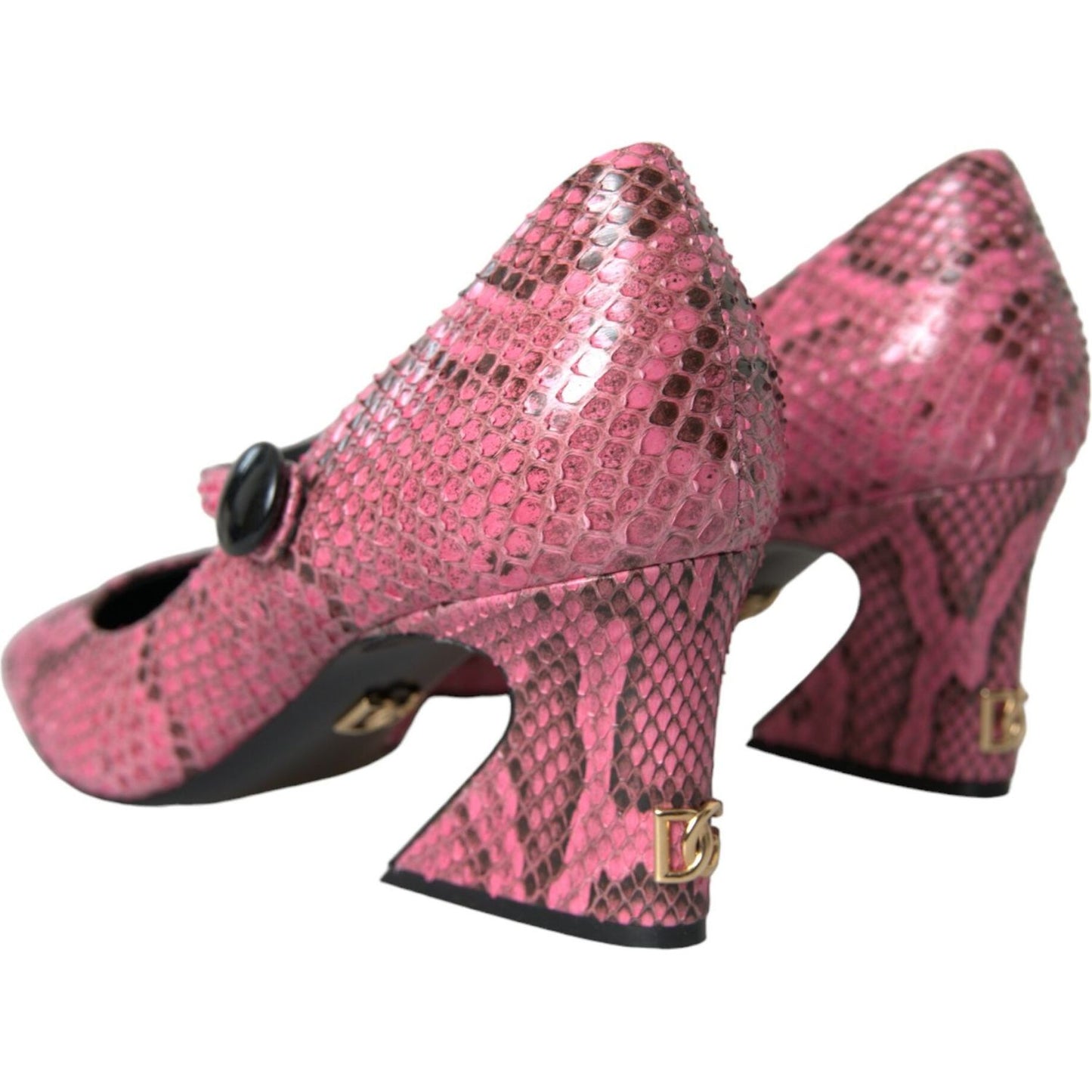 Dolce & Gabbana Pink Python Leather Mary Jane Heels Shoes Dolce & Gabbana