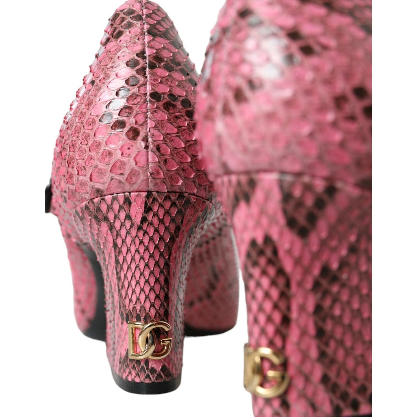 Dolce & Gabbana Pink Python Leather Mary Jane Heels Shoes Dolce & Gabbana