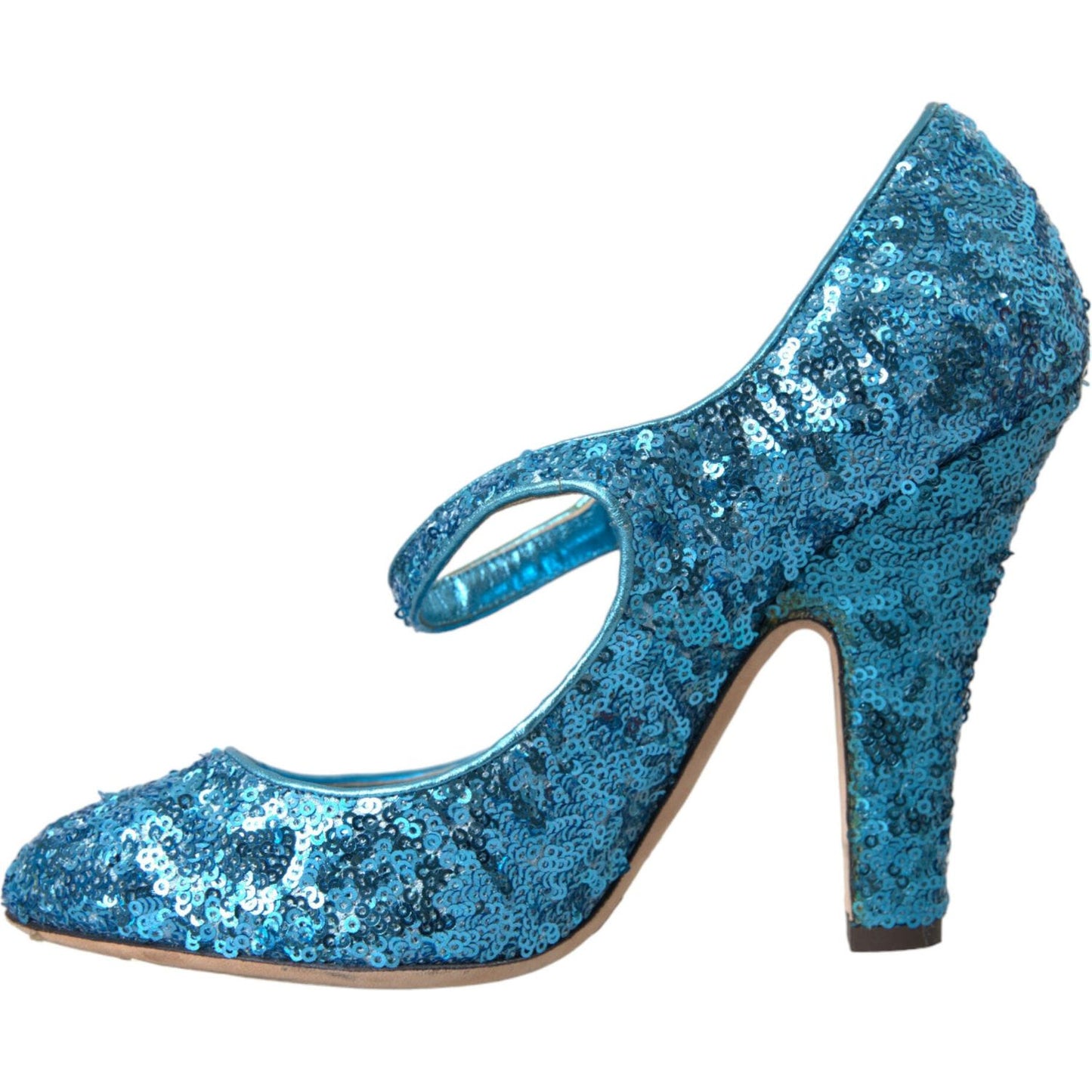 Dolce & Gabbana Blue Sequin Mary Jane Pumps High Heels Shoes Dolce & Gabbana