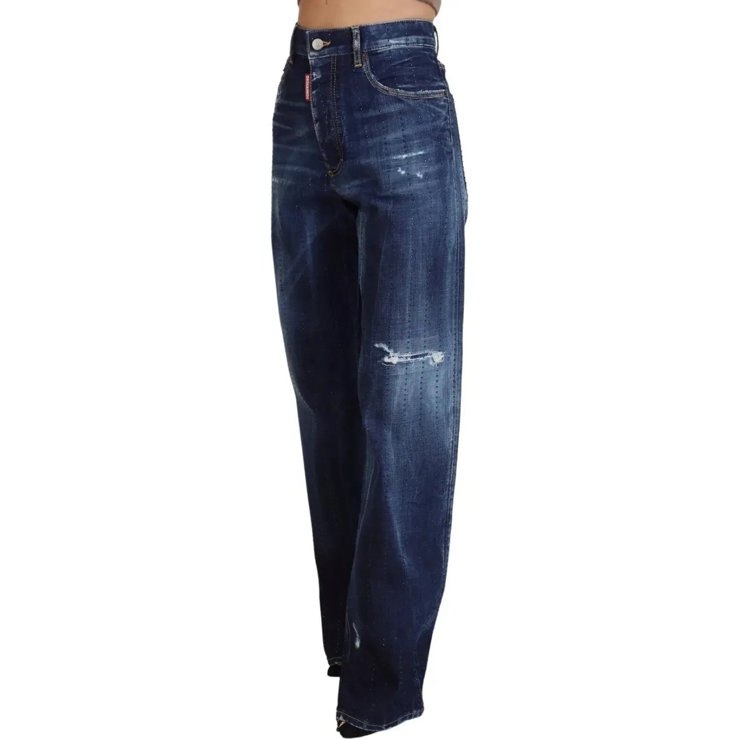 Dsquared² Blue High Waist Straight Denim Jeans San Diego Dsquared²