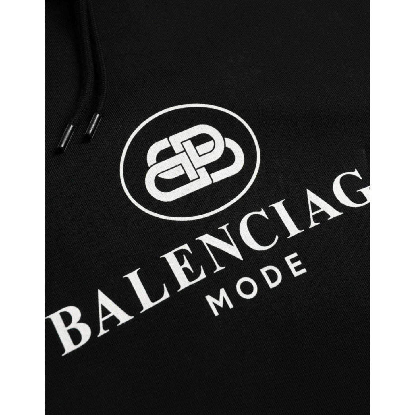 Balenciaga Black Cotton Logo Hooded Pullover Sweatshirt Sweater Balenciaga