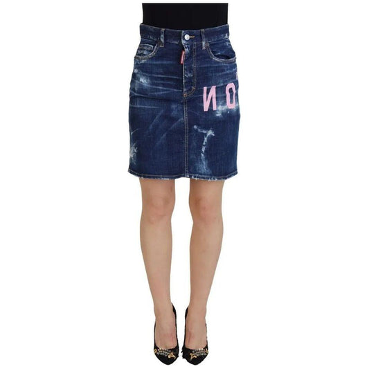 Dsquared² Blue Icon High Waist Denim Mini Boston Jean Skirt Dsquared²