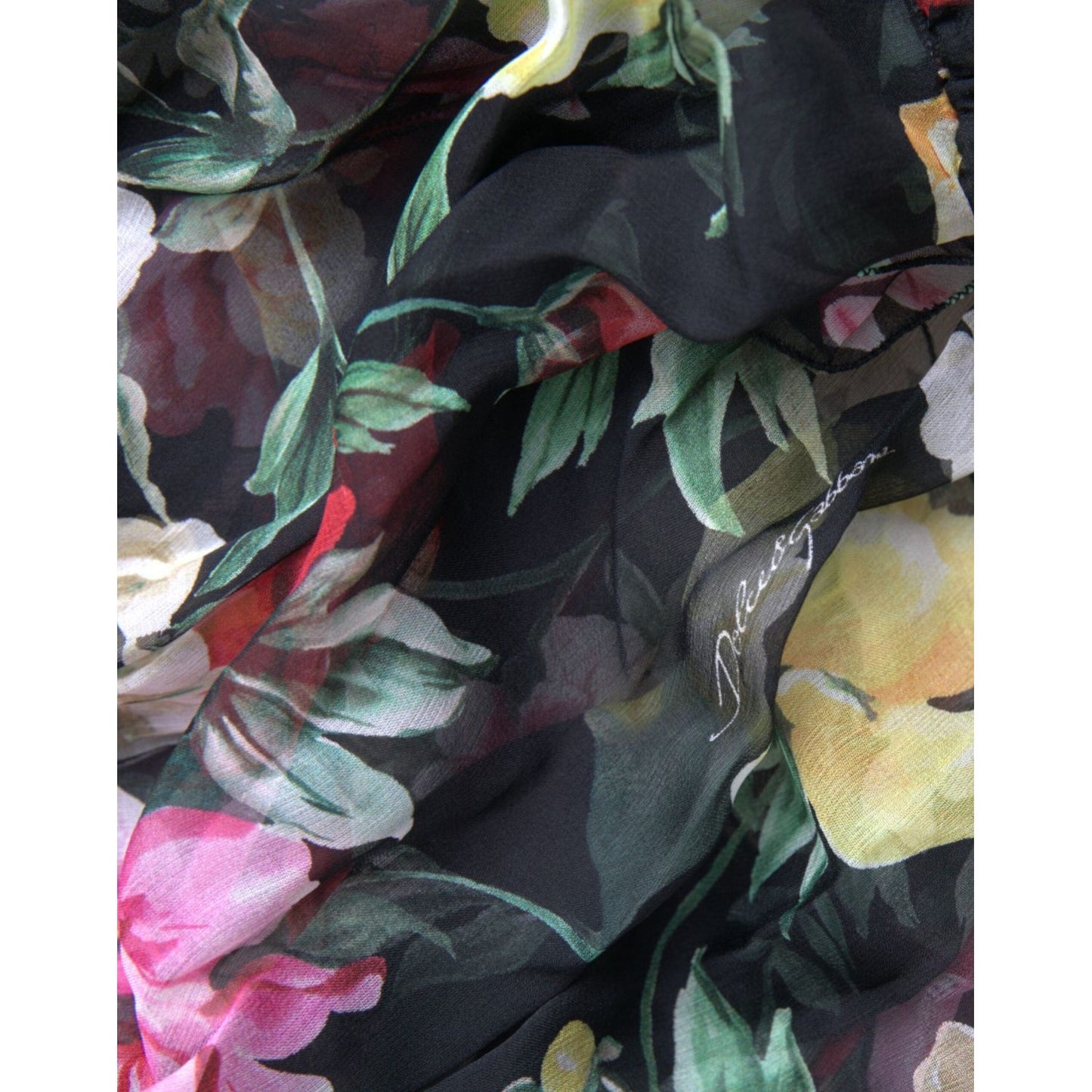 Dolce & Gabbana Black Floral Silk A-line Sleeveless Dress Dolce & Gabbana