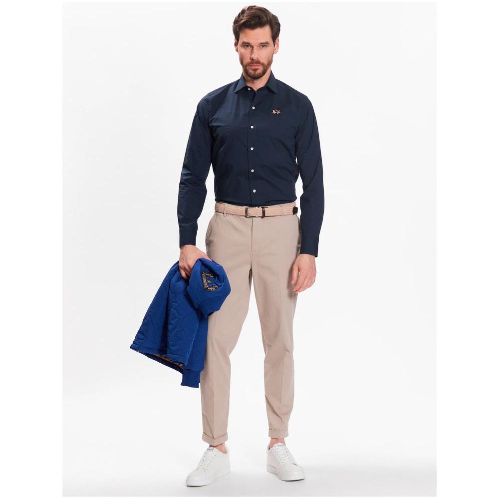 La Martina Blue Cotton Shirt La Martina