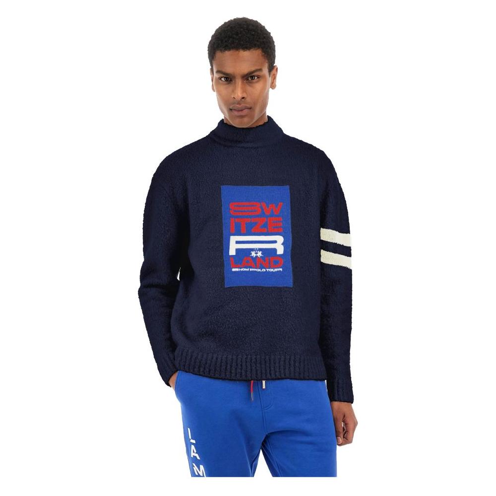 La Martina Blue Polyamide Sweater La Martina