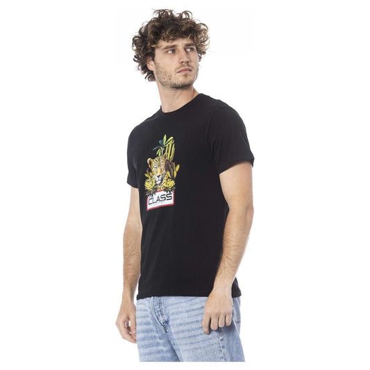 Cavalli Class Black Cotton Men T-Shirt Cavalli Class