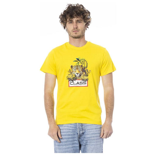 Cavalli Class Yellow Cotton T-Shirt Cavalli Class