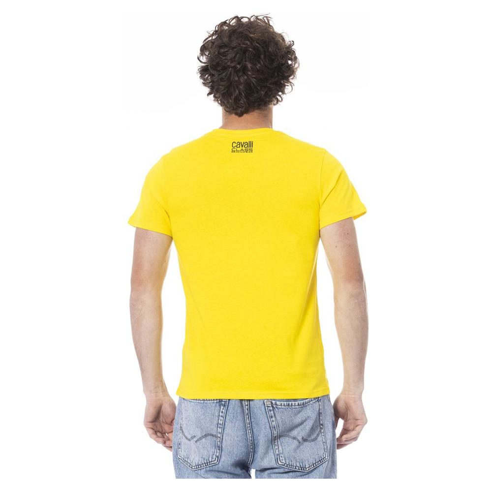 Cavalli Class Yellow Cotton Men T-Shirt Cavalli Class