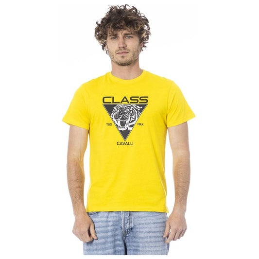 Cavalli Class Yellow Cotton T-Shirt Cavalli Class