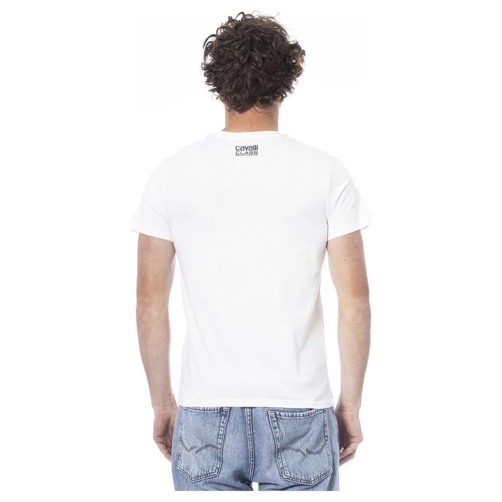 Cavalli Class White Cotton Men T-Shirt