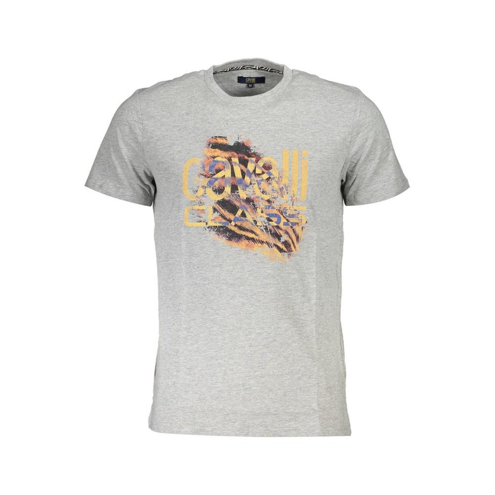 Cavalli Class Gray Cotton T-Shirt