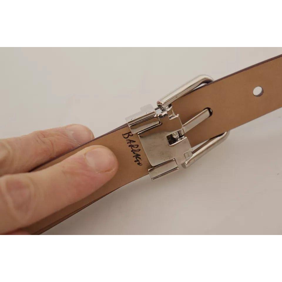 Dolce & Gabbana Brown Classic Leather Silver Logo Metal Buckle Belt Dolce & Gabbana