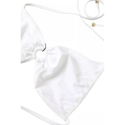 Dolce & Gabbana White Nylon Stretch Swimwear Top Bikini