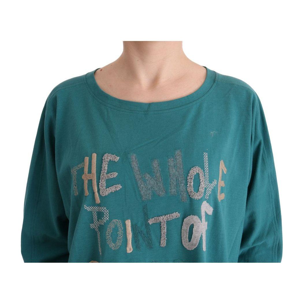 John Galliano Elegant Crewneck Cotton Sweater in Green John Galliano