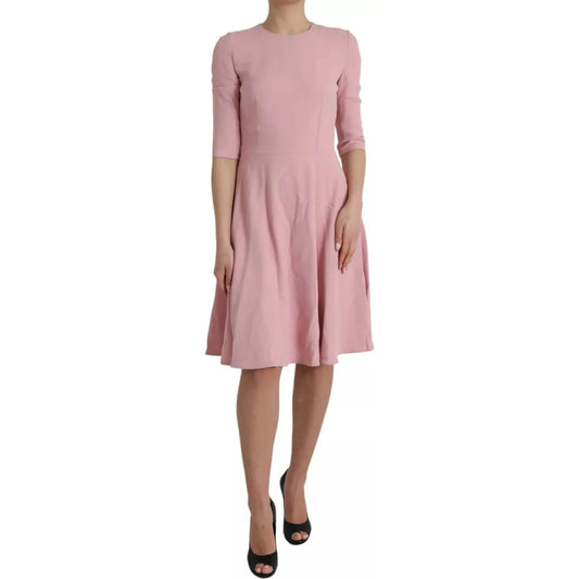 Dolce & Gabbana Pink A-line Flare Viscose Short Sleeves Dress Dolce & Gabbana