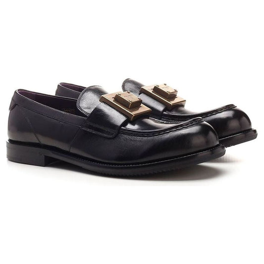 Dolce & Gabbana Black Leather Di Calfskin Loafer Dolce & Gabbana