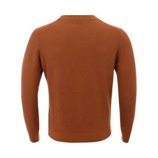 Gran Sasso Elegant Cotton Crewneck Sweater in Rich Brown Gran Sasso