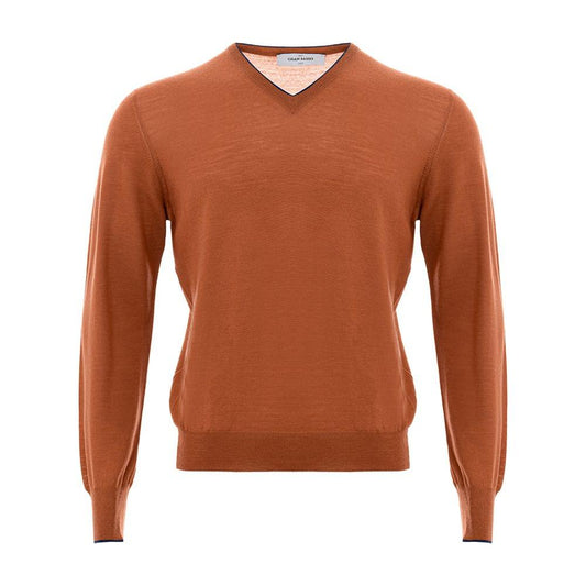 Gran Sasso Chic Orange Woolen Sweater for Sophisticated Men Gran Sasso