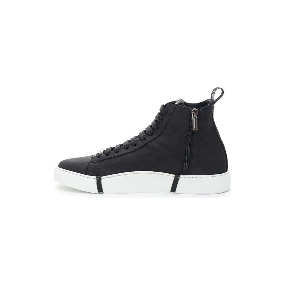 Roberto Cavalli Elegant Suede Sneakers in Chic Black Roberto Cavalli