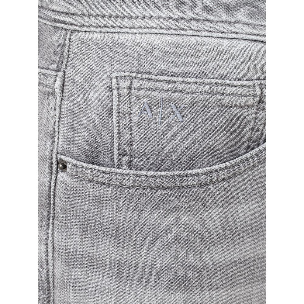 Armani Exchange Sleek Gray Cotton Denim Essentials Armani Exchange