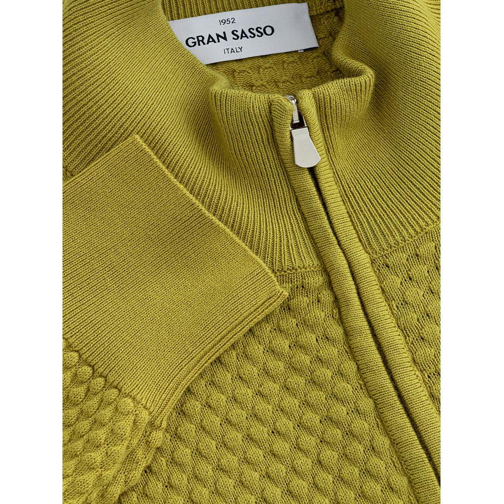 Gran Sasso Elegant Yellow Cotton Cardigan for Men Gran Sasso