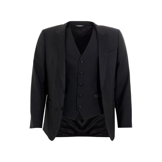 Dolce & Gabbana Elegant Black Wool Men's Suit Dolce & Gabbana