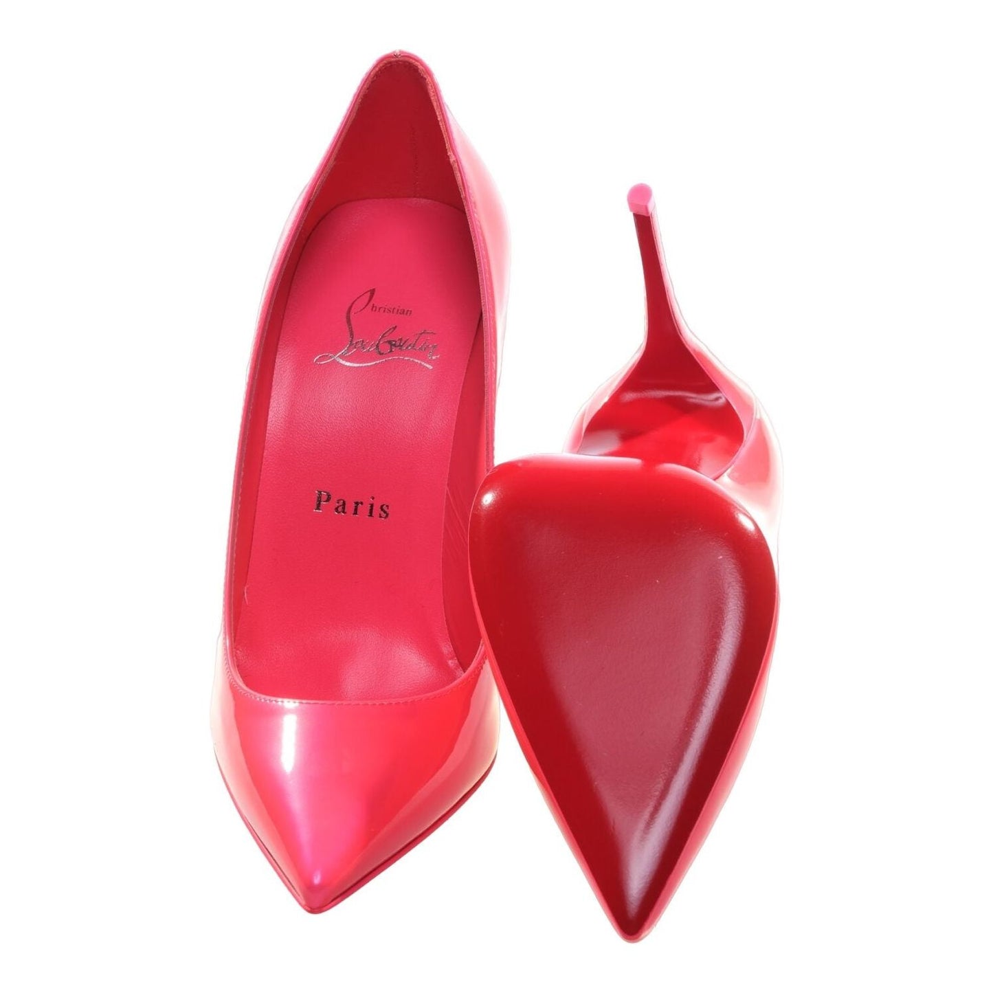 Christian Louboutin Sporty Kate Hot Pink Patent Leather High Heel Pumps Christian Louboutin