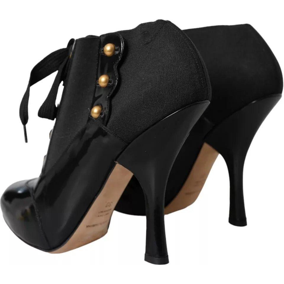 Dolce & Gabbana Black Jersey Stretch Ankle Boots Shoes Dolce & Gabbana