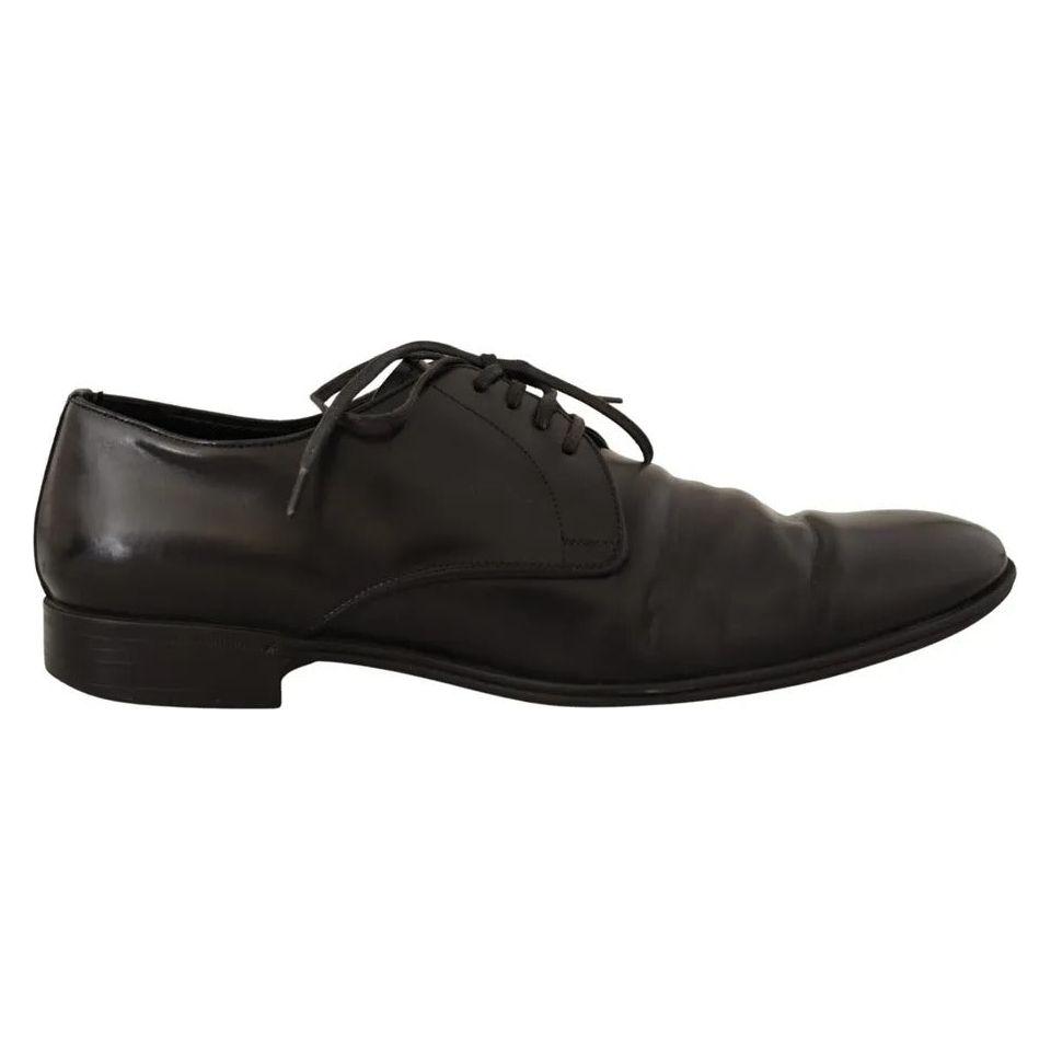 Dolce & Gabbana Black Leather Derby Dress Formal Shoes Dolce & Gabbana