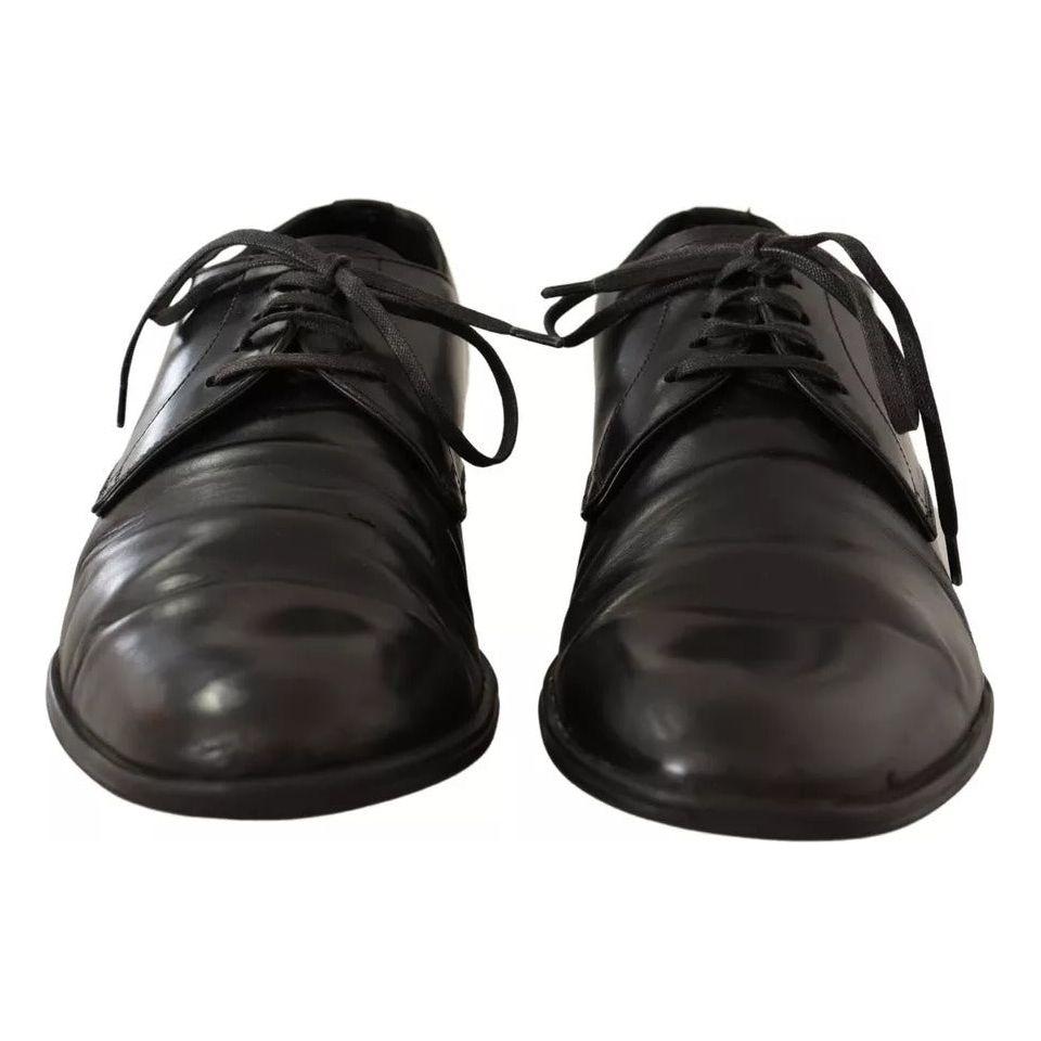 Dolce & Gabbana Black Leather Derby Dress Formal Shoes Dolce & Gabbana