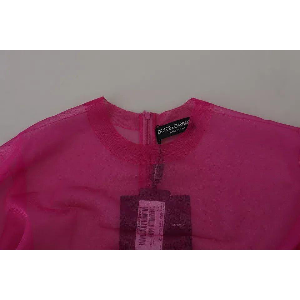 Dolce & Gabbana Fuchsia Polyester Crewneck Pullover Sweater Dolce & Gabbana