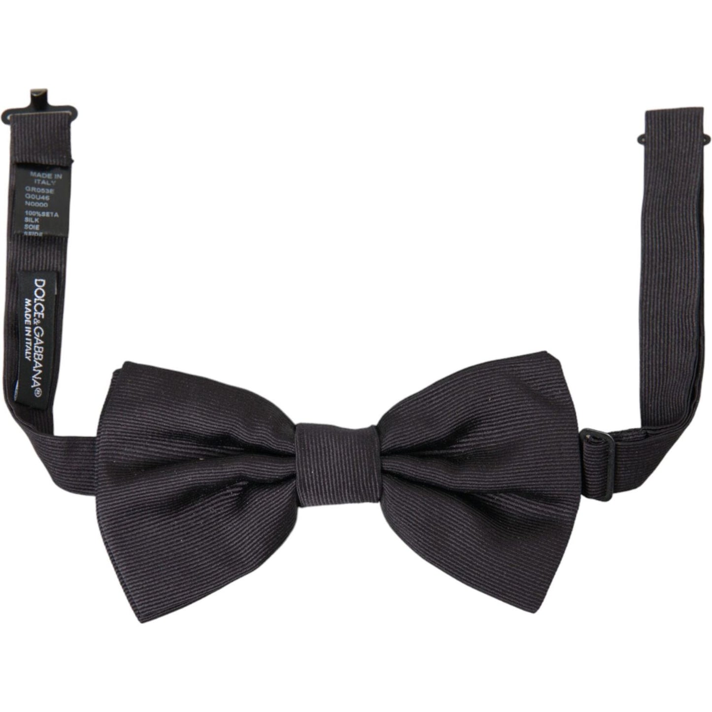 Dolce & Gabbana Black Silk Adjustable Neck Men Bow Tie Dolce & Gabbana