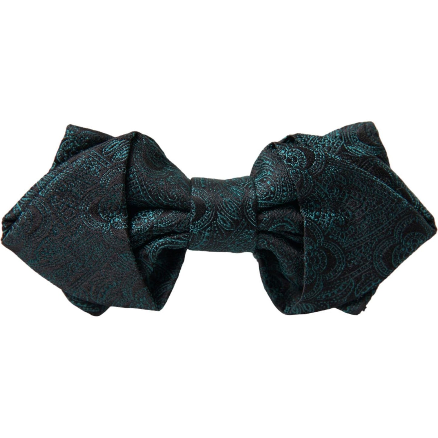 Dolce & Gabbana Green Bandana Silk Adjustable Neck Bow Tie Dolce & Gabbana