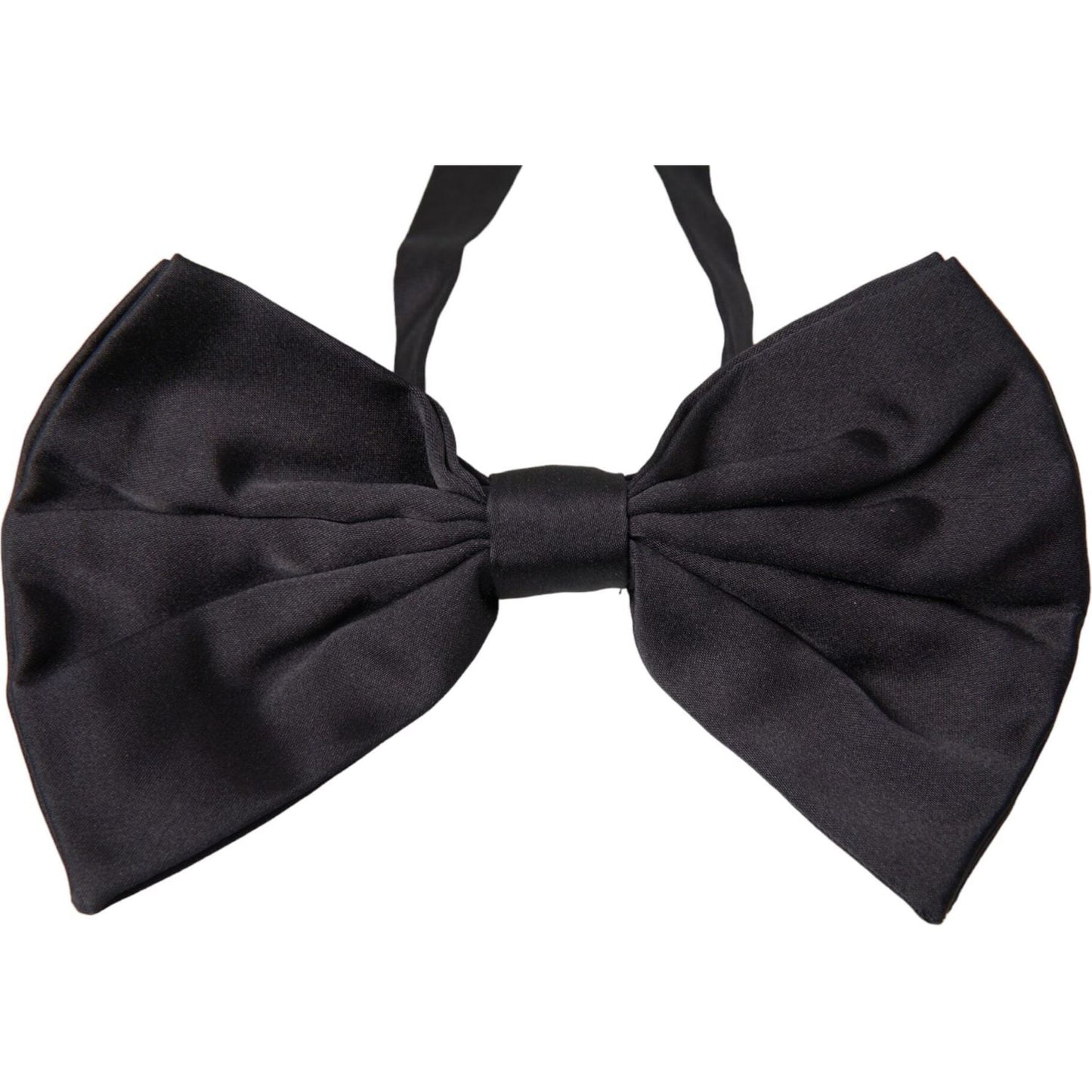 Dolce & Gabbana Black Satin Silk Adjustable Neck Men Bow Tie Dolce & Gabbana