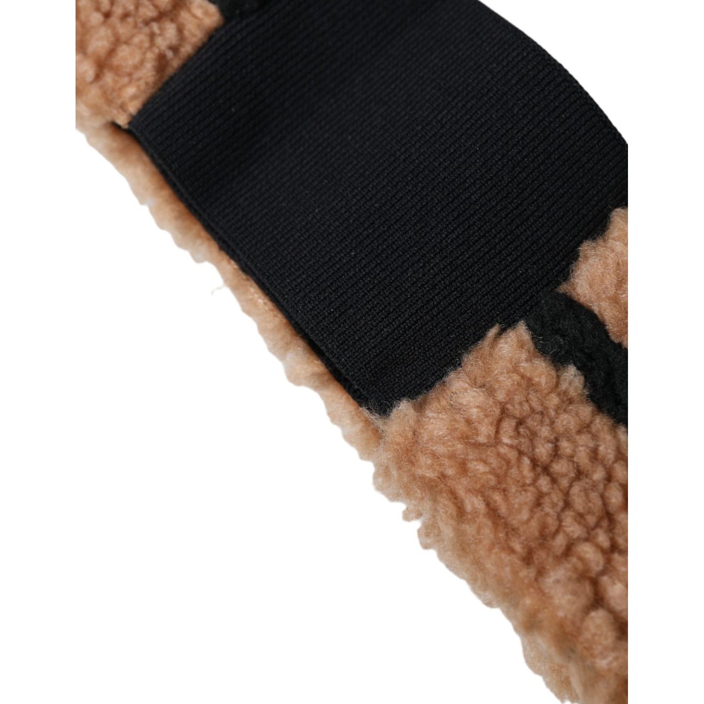 Dolce & Gabbana Brown Black Fleece Wool Head Band Hat Men Dolce & Gabbana