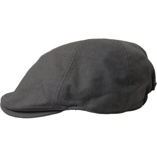 Dolce & Gabbana Dark Gray Nylon Cloth Newsboy Hat Men Dolce & Gabbana